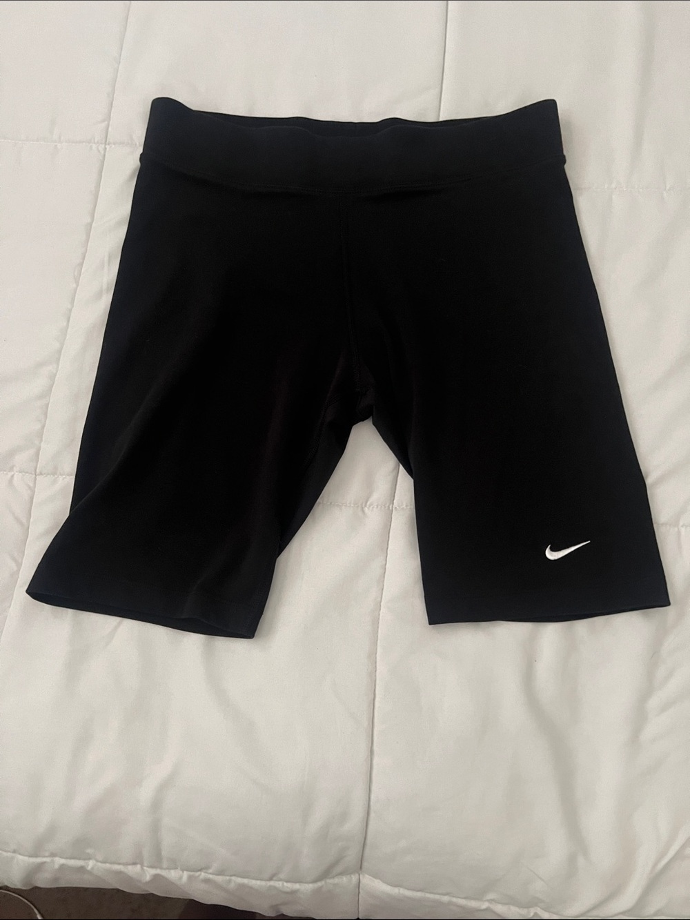Nike Black Women's Bike Shorts with White Swoosh